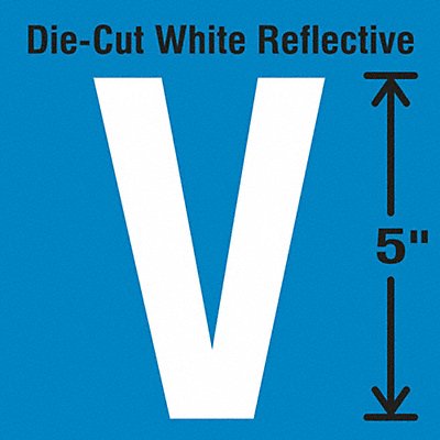 STRANCO INC DWR5V5 Die-Cut Reflective Letter Label V PK5