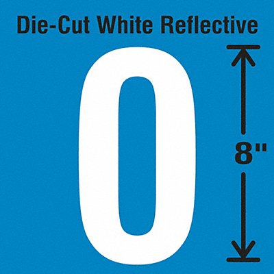 STRANCO INC DWRSINGLE80 Die-Cut Reflective Number Label 0