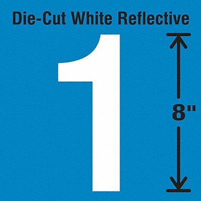 STRANCO INC DWRSINGLE81 Die-Cut Reflective Number Label 1