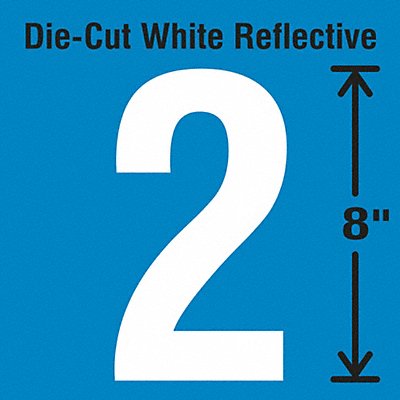 STRANCO INC DWRSINGLE82 Die-Cut Reflective Number Label 2