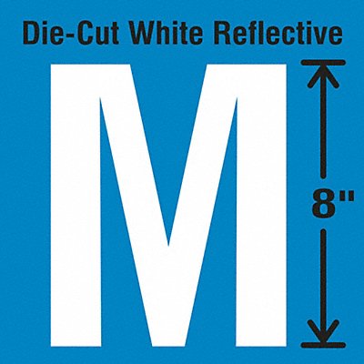 STRANCO INC DWRSINGLE8M Die-Cut Reflective Letter Label M