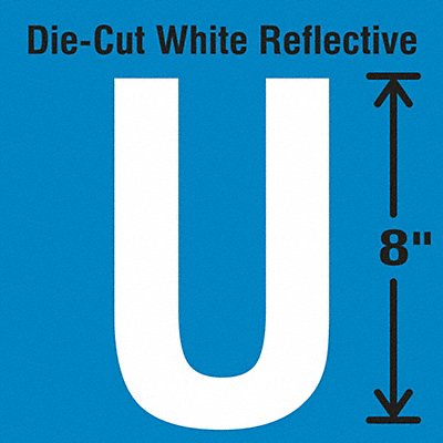 STRANCO INC DWRSINGLE8U Die-Cut Reflective Letter Label U