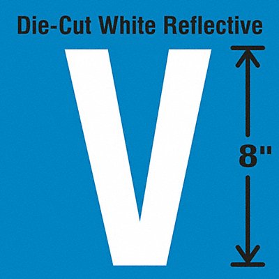 STRANCO INC DWRSINGLE8V Die-Cut Reflective Letter Label V