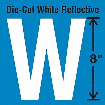 STRANCO INC DWRSINGLE8W Die-Cut Reflective Letter Label W