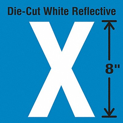 STRANCO INC DWRSINGLE8X Die-Cut Reflective Letter Label X