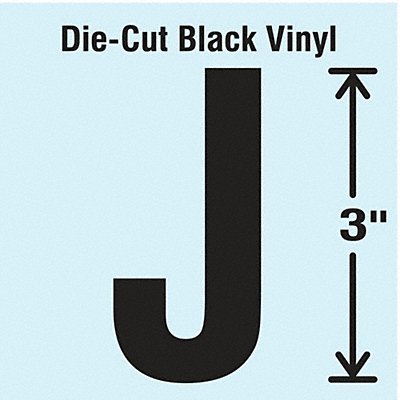 STRANCO INC DBV3J10 K8339 Die Cut Letter Label J 10 Cards PK10