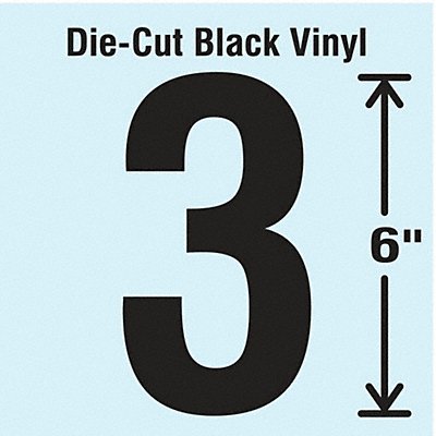 STRANCO INC DBVSINGLE63 K8343 Die Cut Number Label 3