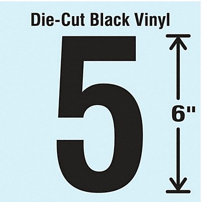 STRANCO INC DBVSINGLE65 K8343 Die Cut Number Label 5