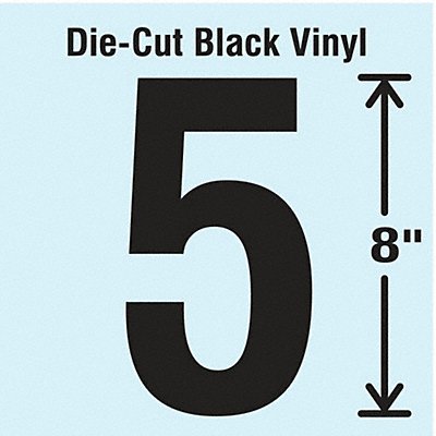 STRANCO INC DBVSINGLE85 K8344 Die Cut Number Label 5
