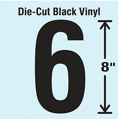 STRANCO INC DBVSINGLE86 K8344 Die Cut Number Label 6