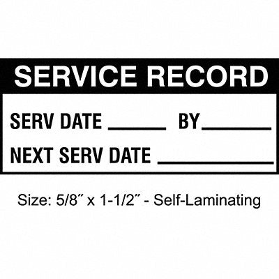 STRANCO INC TCSL220901 Inspection Label ENG Maintenance PK350