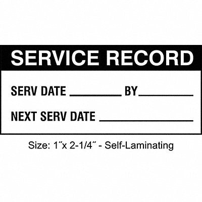 STRANCO INC TCSL320901 Inspection Label ENG Maintenance PK225
