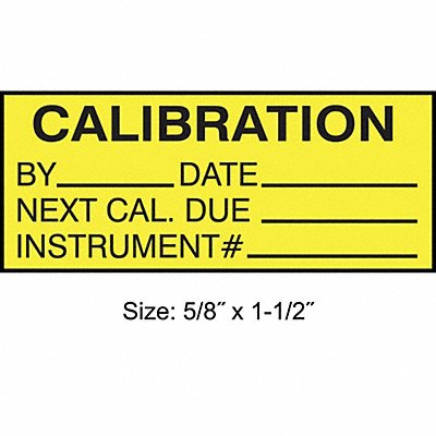 STRANCO INC TCF22135 Calibration Label ENG Black/Yellow PK350