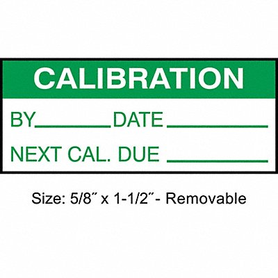 STRANCO INC TCR22134 Calibration Label ENG Green/White PK350