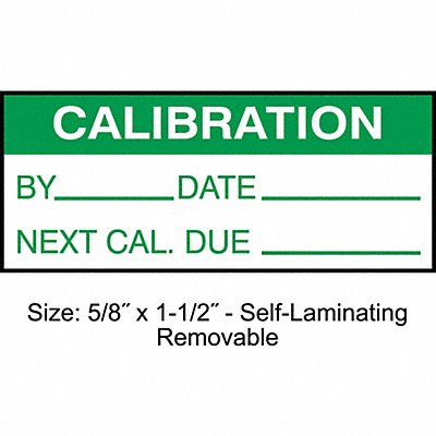STRANCO INC TCRSL222134 Calibration Label ENG Green/White PK350