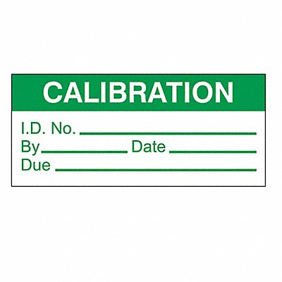 STRANCO INC TC21002R250 Calibration Label ENG Green/White PK250