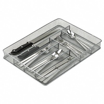 HONEY-CAN-DO KCH02162 Cutlery Tray 2 x 11 x 16 in Silver