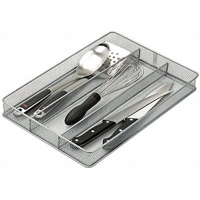 HONEY-CAN-DO KCH02157 Cutlery Tray 2 x 11 x 16 in Silver