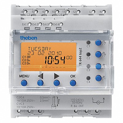 THEBEN TR644TOP2RC120V240V Electronic Timer Astronomic Grey Plastic