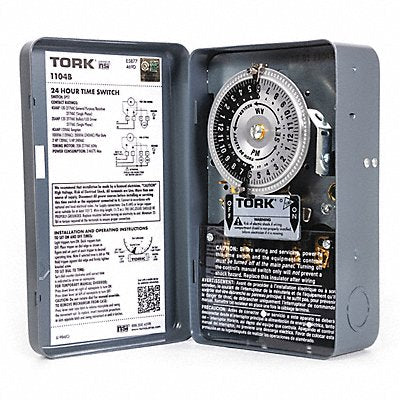 TORK 1104B Electromechanical Timer 24 hr Grey Metal