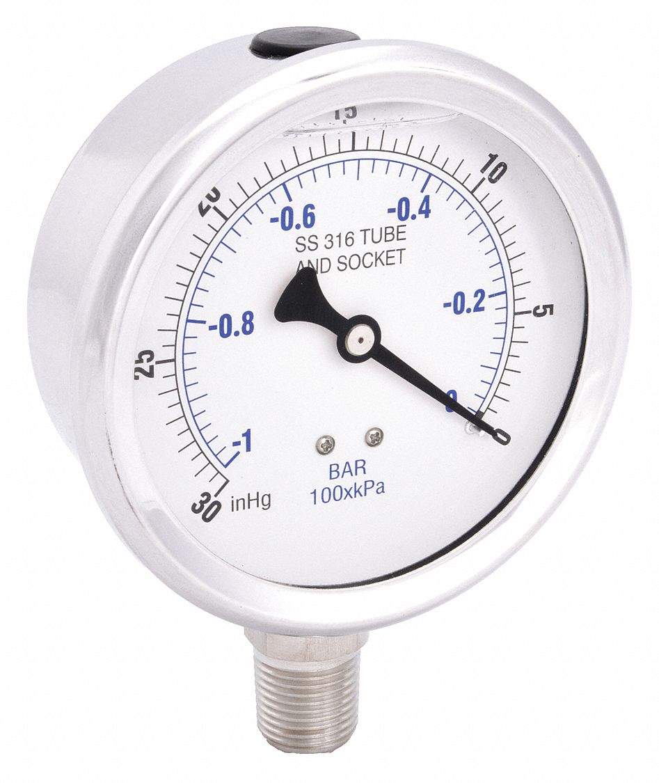 PIC GAUGES PRO301L402A01 Vacuum Gaugee 1/2in NPT 30-0 Hg Vac