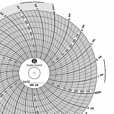 GRAPHIC CONTROLS Chart026 J2662 Circular Paper Chart 24 hr 60 pkg