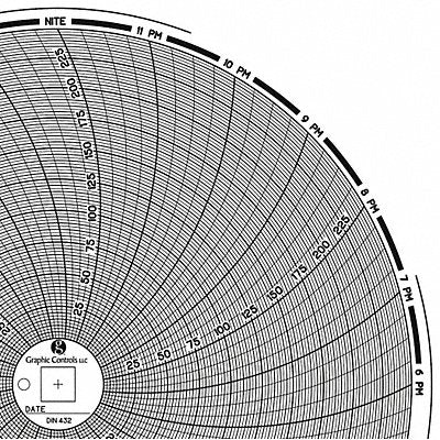 GRAPHIC CONTROLS Chart432 M6777 Circular Paper Chart 24 hr 60 pkg