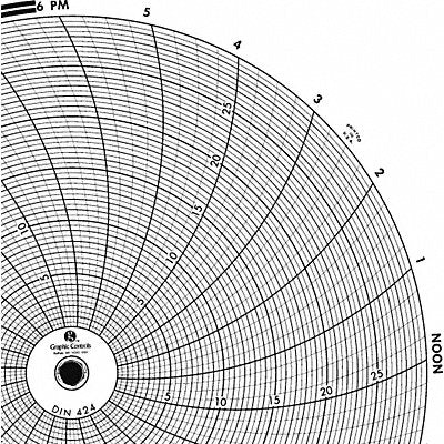 GRAPHIC CONTROLS Chart424 J2678 Circular Paper Chart 24 hr 60 pkg
