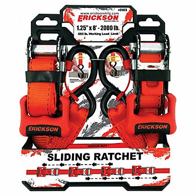 ERICKSON 31423 Tie Down Strap S-Hook Red