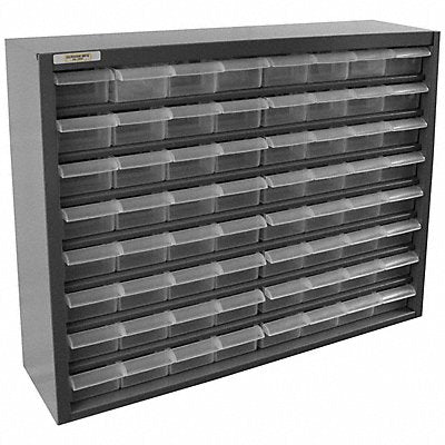 DURHAM MFG 31795 Drawer Cabinet: 26 in x 6 1/2 in x 21 1/2 in, 64 Drawers, Steel, 128 Dividers, Grey