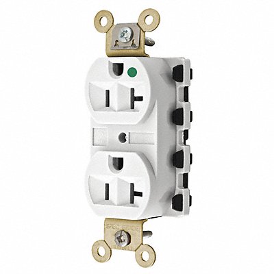 HUBBELL SNAP8300WA Receptacle White 20 A 2P3W Back 1PK