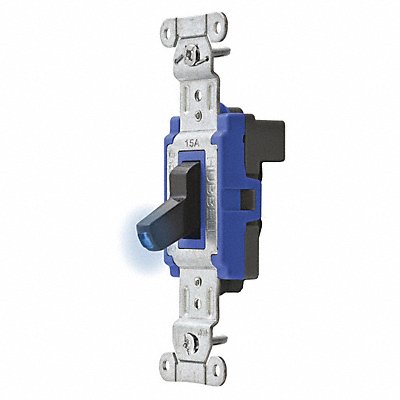 HUBBELL SNAP1201ILBKNA IllumWall Switch Blk 15 A Back Single Pole