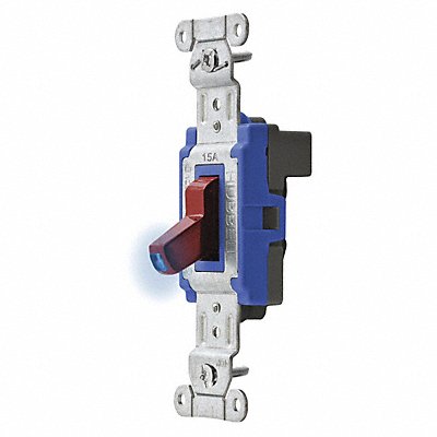 HUBBELL SNAP1201ILRNA IllumWall Switch Red 15 A Back Single Pole