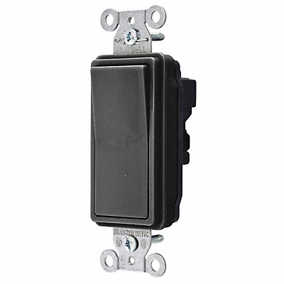 HUBBELL SNAP2121BKNA Wall Switch Black 20 A Back Single Pole
