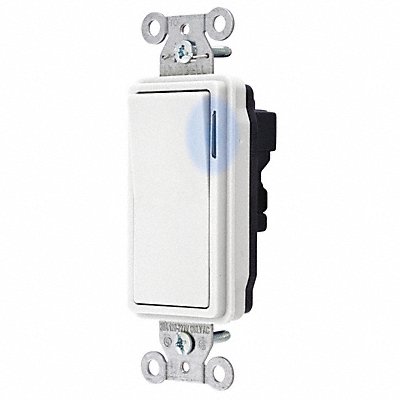 HUBBELL SNAP2123ILWNA IllumWall Switch White 20 A Back 3-Way