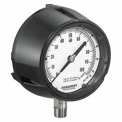 31AA07 ASHCROFT 1188A K4542 Pressure Gauge Low 4-1/2 in 1/4 in NPT