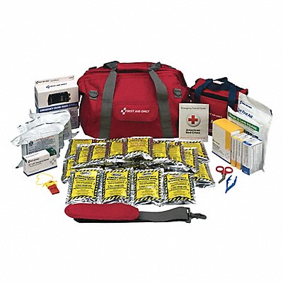 FIRST AID ONLY 90489 Survival Kit Red 8inHx14inLx14inW