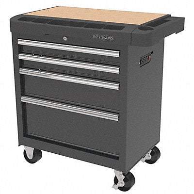 WESTWARD 31CE51 Rolling Tool Cabinet Black Light Duty