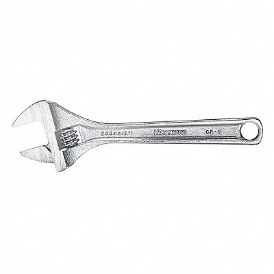 WESTWARD 31D022 Adjustable Wrench CV Steel Chrome 8