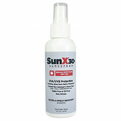 SUNX 18304 Sunscreen 4 oz Spray Bottle 30 SPF