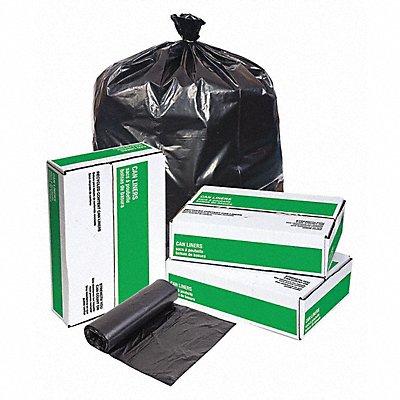 GRAINGER 31DK62 Recycled Garbage Bag 60 gal Black PK50