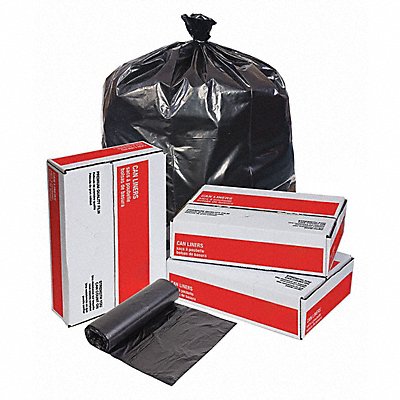 GRAINGER 31DK72 Garbage Bag 38 gal Black PK100