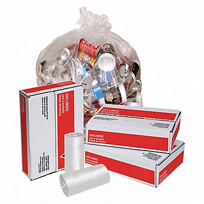 GRAINGER 31DK42 Recycled Garbage Bag 33 gal Clear PK200
