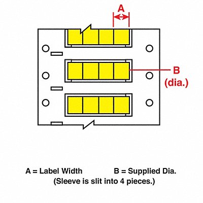 BRADY DR1872YL4 Wire Marking Sleeves 4.8 in W 50 ft L