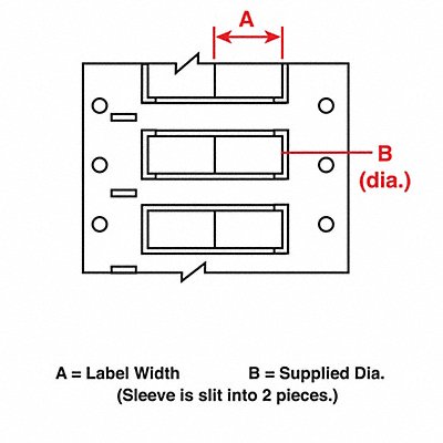 BRADY 3FR1872WTS2 Wire Marking Sleeves 1 in W 0.335 in L