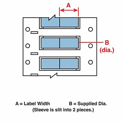 BRADY PS10002BL2 Wire Marking Sleeves 1 in W 1.66 in L