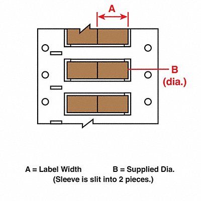 BRADY PS250150BR2 Wire Marking Sleeves 0.75In W 0.439In L