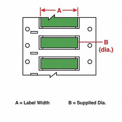 BRADY 3PS3752GR Wire Marking Sleeves 2 in W 0.645 in L