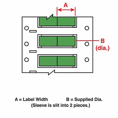 BRADY 3PS0942GR2 Wire Marking Sleeves 1 in W 0.182 in L