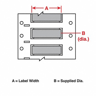 BRADY 3PS3752GY Wire Marking Sleeves 2 in W 0.645 in L